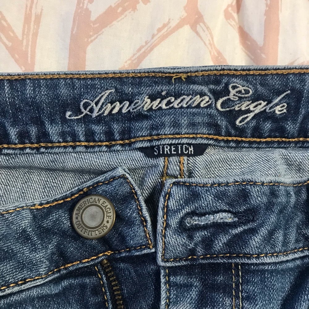 American eagle stretch denim cuffed jean shorts